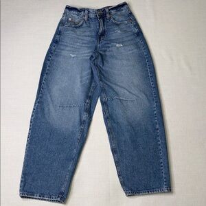BDG Logan Buckle Baggy Barrel Blue Denim Jeans